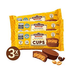 Cups Chocolate ao Leite Peanut Butter - Kit c/ 3 und de 46g