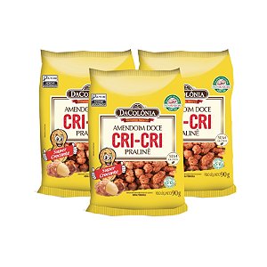 Amendoim Doce Cri-Cri Pralinê - Kit 3 unidades de 90g