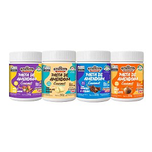 Combo Pasta de Amendoim Gourmet - 4 Sabores 200g (Avelã, Cookies, Choco Branco e Doce de Leite)