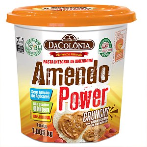 Pasta Integral de Amendoim Amendo Power Crunchy de Granulado de Amendoim - 1,005kg