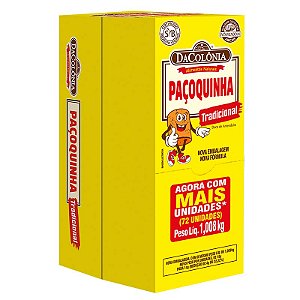 Paçoca Rolha Tradicional Caixa com 72un - 1,008Kg