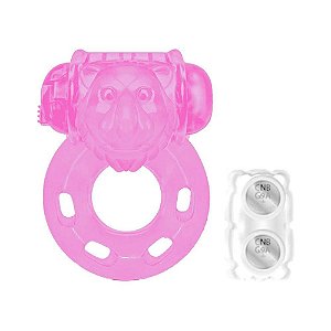 Anel Peniano Vibratório em Formato Urso - Pink