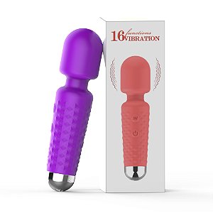 Mini Massageador corporal com 16 modos de vibrações recarregável - Importado