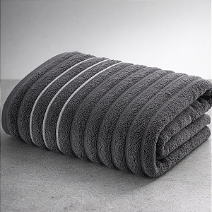 Toalha de Banho Wave Home Design 450g Fio Penteado Chumbo