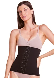 Corset Modelador Com Barbatana E Tecido Duplo 50320 Afina Cintura Preto