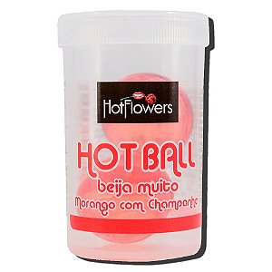 Bolinha Hot Ball Dupla Beija Muito - Morango com Champanhe - Hotflowers