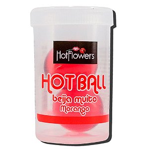 Bolinha Hot Ball Dupla Beija Muito - Morango - Hotflowers