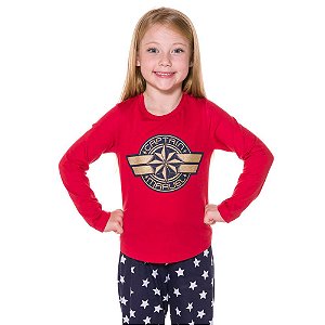 Pijama Feminino Infantil Captain Marvel