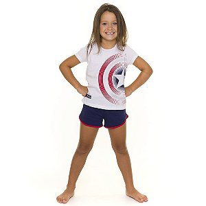 Pijama Infantil Menina Avengers Capitão América Família