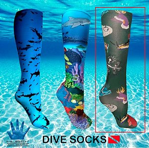 Meia para mergulho - Dive Socks modelo Nudibrânchios