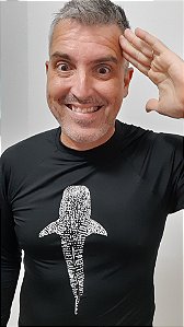 Lycra 2a pele Unissex Preta Tubarão Baleia