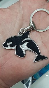 Chaveiro de aço polido Orca