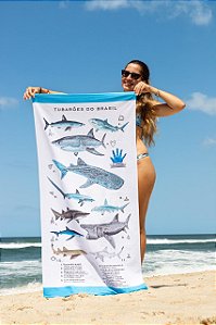 Toalha TUBARÕES  Huber Arte Marinha 70% algodão