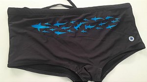 Sunga Masculina ,Black Blue sharks, 100% Forrada, FPS 50