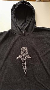 PONCHO INFANTIL  Toalha Preto Tubarão-baleia
