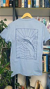 Camiseta 100% algodão Jubarte Salto, Azul Clara