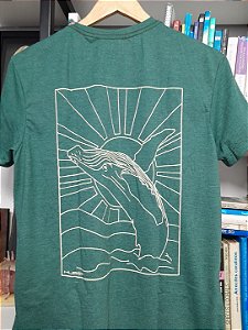 Camiseta 100% UNISSEX, algodão Verde Mescla Jubarte Salto