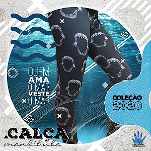 Calça legging Nudibrânquios alto padrão FPS 50 - Huber Arte Marinha