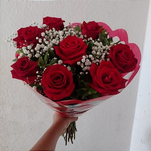 Buquê com oito Rosas Nacionais