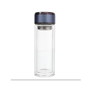 GARRAFA VIDRO COM INFUSOR E TAMPA PEROLIZADA - 300ML