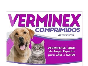Vermífugo Verminex P/ Cães e Gatos 1cp A Cada 10kg