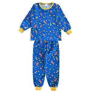 Pijama Inverno Menino 100% Algodão Básico com Punho: Espaço Cósmico