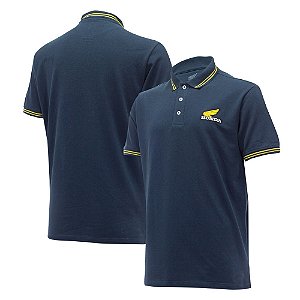 Camiseta Polo  Bordada - Azul - Coleção Vintage