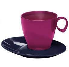 TUPPERWARE XÍCARA DESIGN 180 ML ROSA COM PIRES AZUL