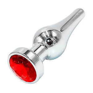 PLUG ANAL DE AÇO INOXIDÁVEL CÔNICO COM CRISTAL - 10X3cm