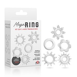 Mega Ring - Kit com 5 Anéis Translúcidos