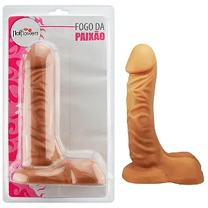 Prótese com Escroto Fogo da Paixão 19x4,5 cm Hot Flowers