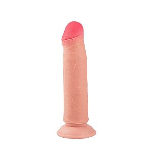 Dildo Super Realístico Dupla Camada Ventosa 18x4,2cm