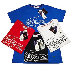 Camisa Lacoste Big Croc Emborrachado Fio 40.1 Elastano