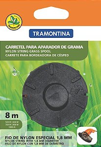 CARRETEL PLAST.C/1 FIO DE NYLON, 1.8 MM, C/8 MT, P/APARADOR