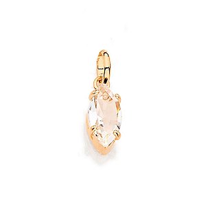PINGENTE ROMMANEL NAVETE DE CRISTAL BRANCO FACETADO 541718