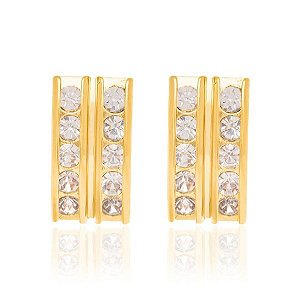 BRINCO ROMMANEL RETANGULAR COM CRISTAIS - 522718