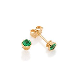 BRINCO ROMMANEL SOLITARIO ZIRCONIA VERDE - 526193