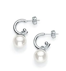BRINCO ARGOLA ROMMANEL RHODIUM PINGENTE PÉROLA 120279