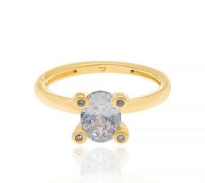 ANEL ROMMANEL DOURADO COM ZIRCÔNIA 511796