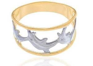 ANEL FORMADO POR GOLFINHOS EM RHODIUM E BORDAS LISAS. 510863