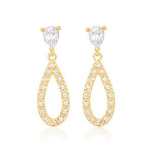 BRINCO ROMMANEL DOURADO BASE GOTA DE ZIRCÔNIA 524084