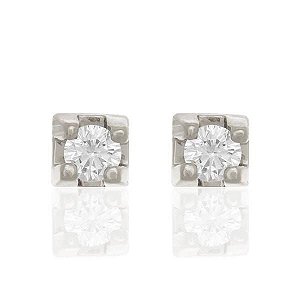 BRINCO ROMMANEL RHODIUM SOLITÁRIO QUADRADO COM ZIRCÔNIA 120309