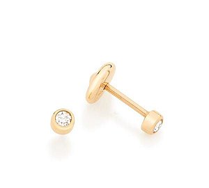 BRINCO ROMMANEL DOURADO INFANTIL SOLITÁRIO COM CRISTAL 523018
