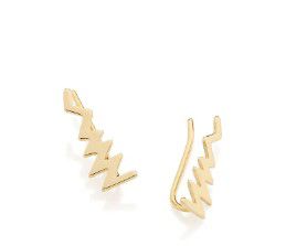 BRINCO ROMMANEL DOURADO EAR CUFF COM FORMATO DE RAIO 526099