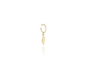 BRINCO ROMMANEL DOURADO EAR CUFF FORMATO MEIA ARGOLA COM PENA 525406