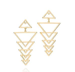 BRINCO ROMMANEL DOURADO FORMADA POR TRIÂNGULOS VAZADOS 526007-00-00