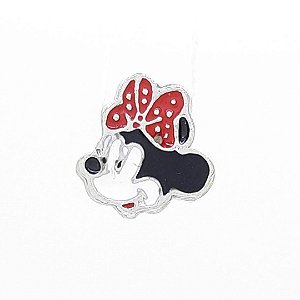 PINGENTE / BERLOQUE MINNIE LAÇO VERMELHO- COLEÇÃO DISNEY- FOLHEADO A RHODIUM