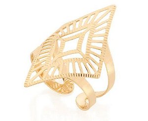 ANEL ROMMANEL FOLHEADO A OURO LOSANGO 512570