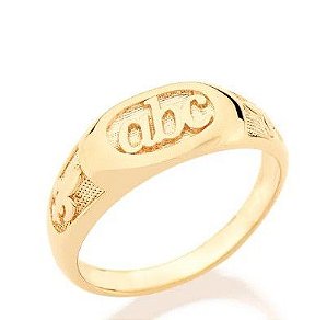 ANEL ROMMANEL FOLHEADO A OURO ABC 510600