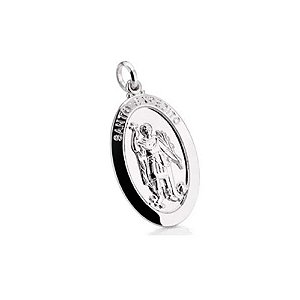PINGENTE ROMMANEL RODHIUM OVAL COM IMAGEM DE SANTO EXPEDITO – 140536
